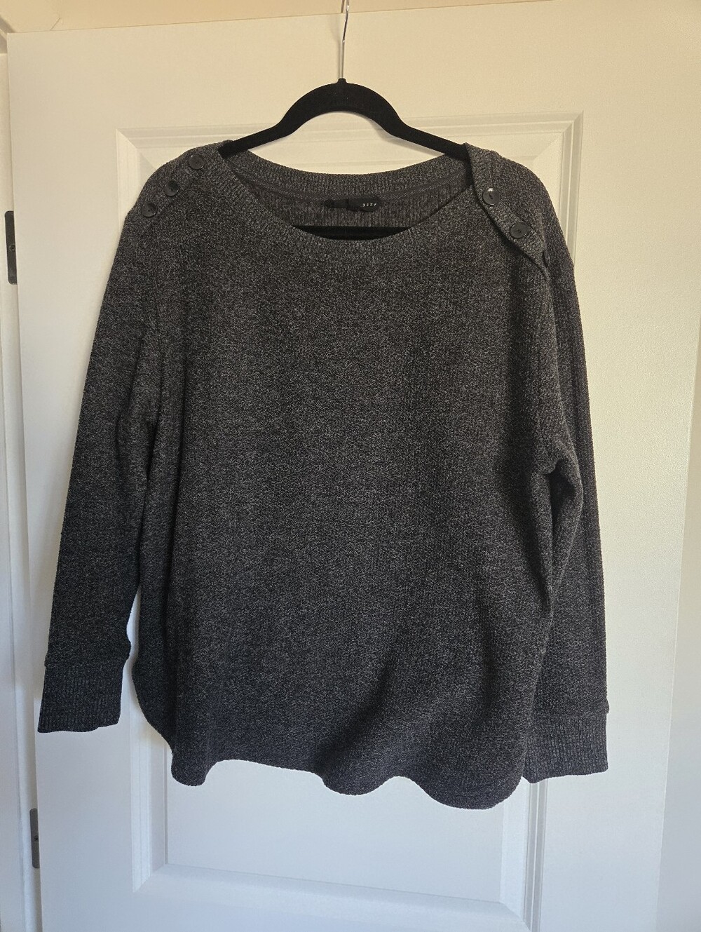 Jane + Delancey dark gray textured boatneck sweater Size XL